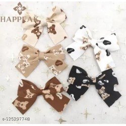 Kids bow clip side pins for girls and women's fabric clip pack of 5/MS