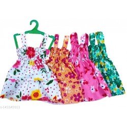 New baby girls Cotton frocks and dresses combo offer set of 4/MS