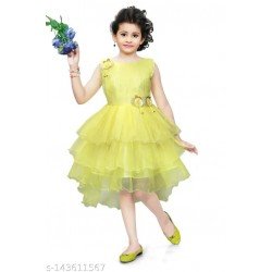 SAGUN DRESSES A-Line Knee Length Short Frock for Kids and Baby Girl/MS