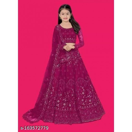 Women's Net Semi stitched Lehenga Choli/MS