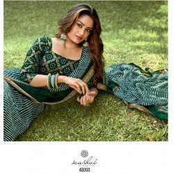 Dull Moss With Bandhej Foil Blouse/ GF231 – Divangi