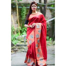 RAW SILK WEAVING SAREE/ GF43 - RAW EMB