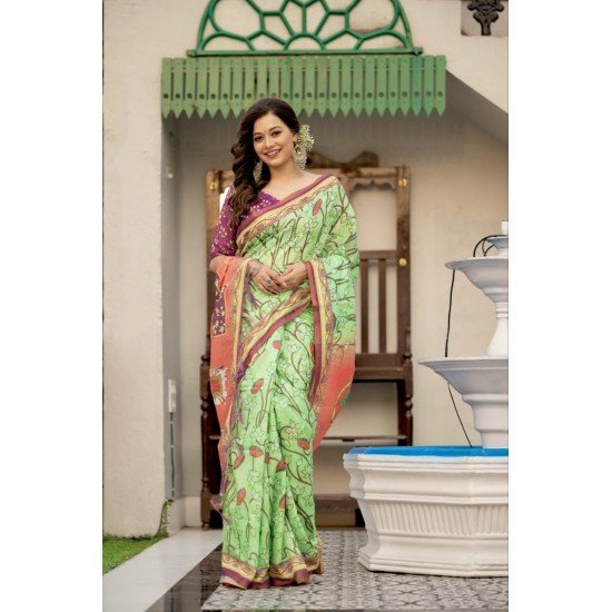 LINNEN COTTON SAREES/GF43 - MUL LINEN