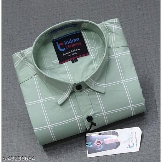 INDIAN CLOTHING Men's Cotton Grab Check full Sleeve Shirts/MS