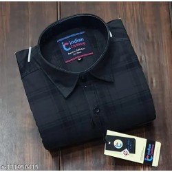 INDIAN CLOTHING Pure Cotton BLACK CHECKS shirt/MS