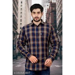 Men's Trendy Premium Branded Cotton Casual Full Sleeves Check shirts/MS