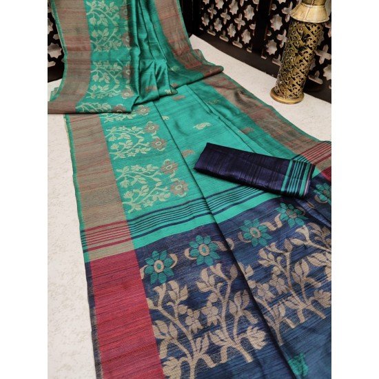 PURE TUSSAR SILK JAMDANI WEAVING SAREE/ GF43 - JAMDANI 11 PURE TUSSAR SILK JAMDANI WEAVING SAREE/ GF43 - JAMDANI 11