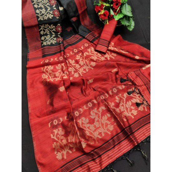 PURE TUSSAR SILK JAMDANI WEAVING SAREE/ GF43 - JAMDANI 11 PURE TUSSAR SILK JAMDANI WEAVING SAREE/ GF43 - JAMDANI 11