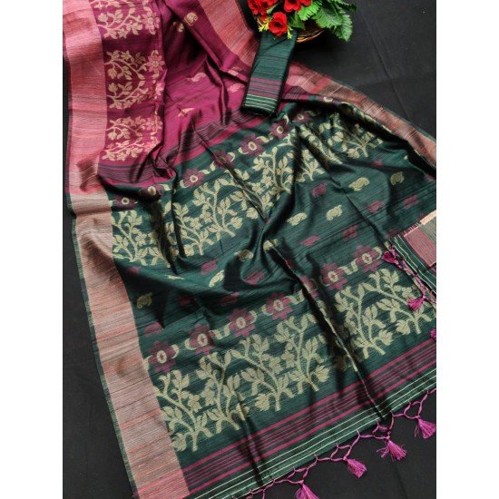 PURE TUSSAR SILK JAMDANI WEAVING SAREE/ GF43 - JAMDANI 11 PURE TUSSAR SILK JAMDANI WEAVING SAREE/ GF43 - JAMDANI 11