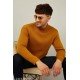 Kvetoo Men High Neck Full Sleeve Sweaters Mustard/MS