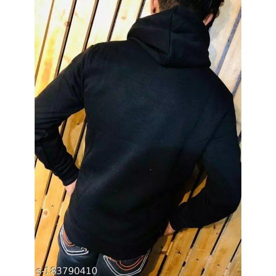 Men's Cotton Hooded Sweatshirt Black Color/MS