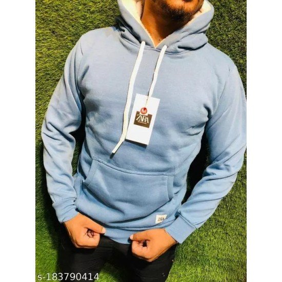 Men's Cotton Hooded Sweatshirt Blue Color/MS