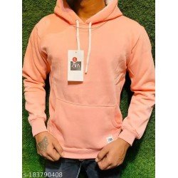 Men's Cotton Hooded Sweatshirt Pink Color/MS