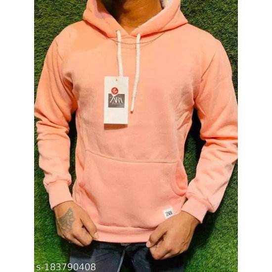 Men's Cotton Hooded Sweatshirt Pink Color/MS