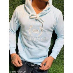 Men's Cotton Hooded Sweatshirt Sky Blue Color/MS