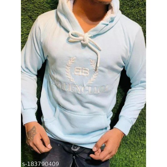 Men's Cotton Hooded Sweatshirt Sky Blue Color/MS