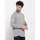 PAUSE Silver Solid Round Neck Regular Fit Full Sleeve Men's Sweatshirt/MS