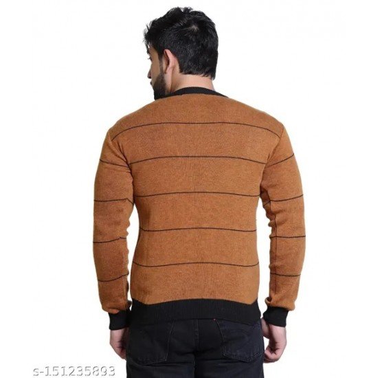 Tysort Men Round Neck Full Sleeve Printed Woolen Winter Sweater/MS