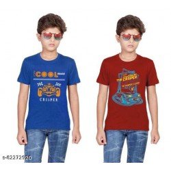 CRISPER PREMIUM COTTON T-SHIRT FOR BOYS(PACK OF 2)  