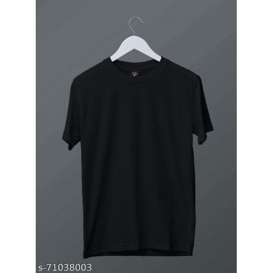 KWIK TEES FASHIONS PLAIN BLACK T SHIRT FOR MENS